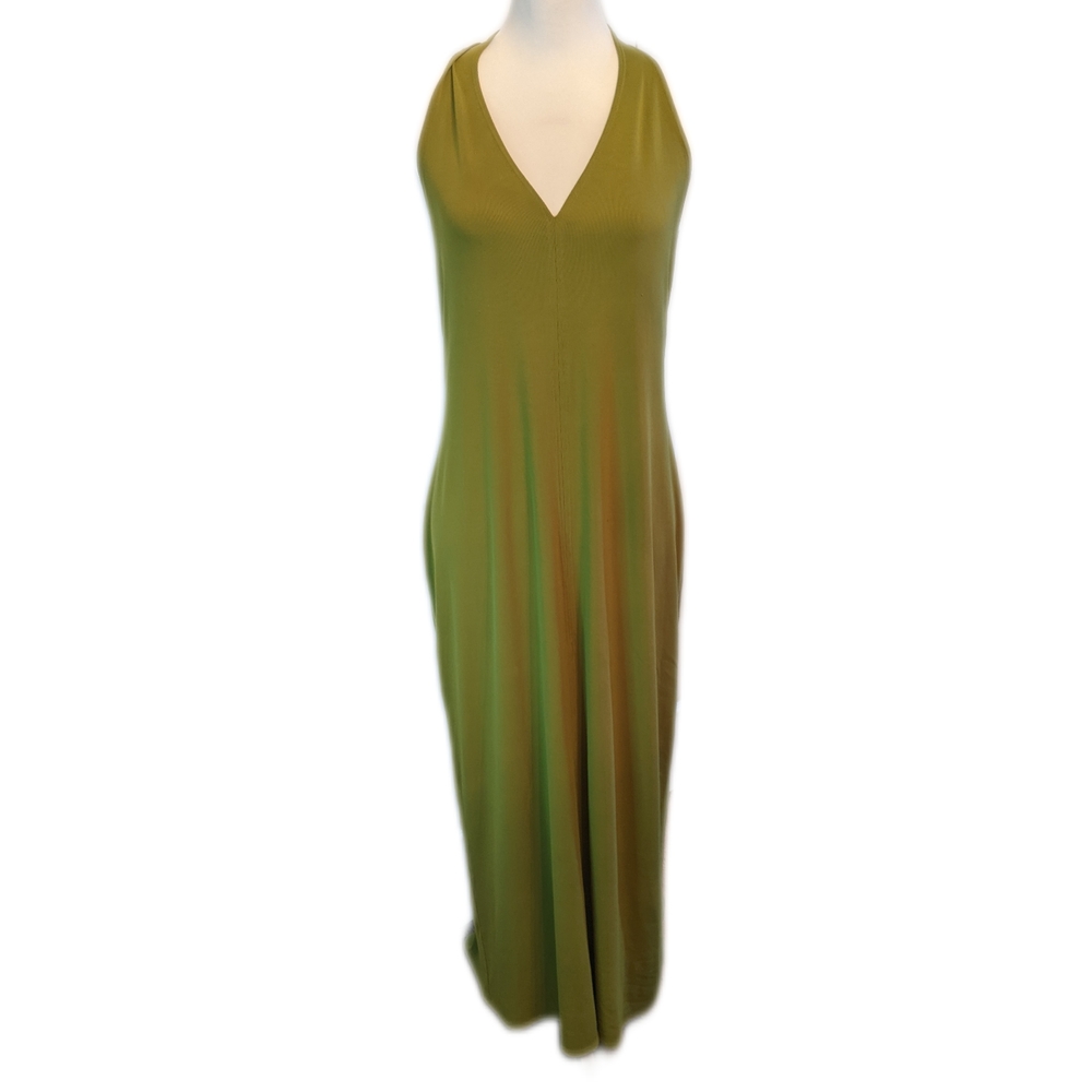 Laundry by Shelli Segal v-neck sleeveless stretchy maxi dress L